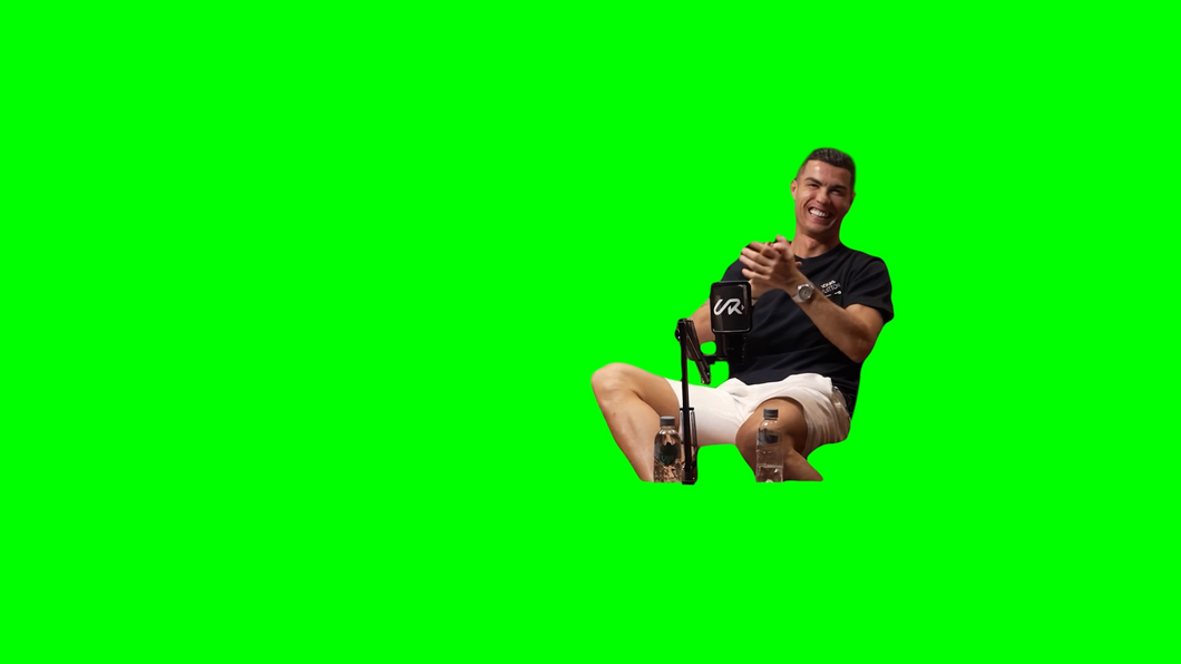 Cristiano Ronaldo Laughing with MrBeast meme (Green Screen)