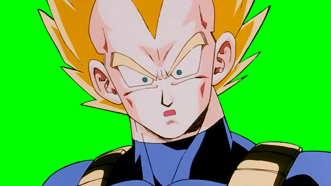 Vegeta Looking Shocked and Looking at Trunks meme - Dragon Ball Z (Green Screen)