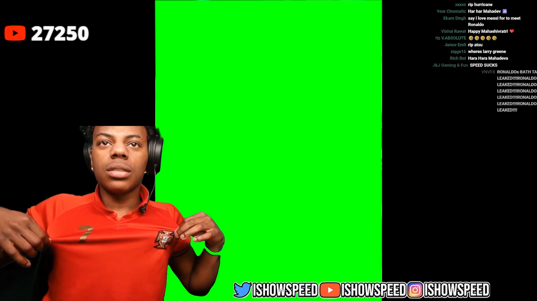 IShowSpeed gets Trolled with Messi GOAT edit meme  (Green Screen)