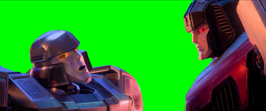 Megatron Headbutting Starscream meme - Transformers One movie (Green Screen)