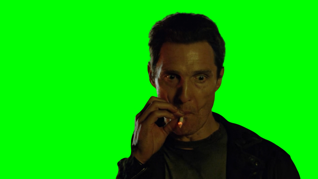 Matthew McConaughey Smoking meme - True Detective (Green Screen)