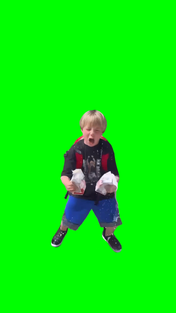 Kid imitating Stone Cold Steve Austin meme  (Green Screen)