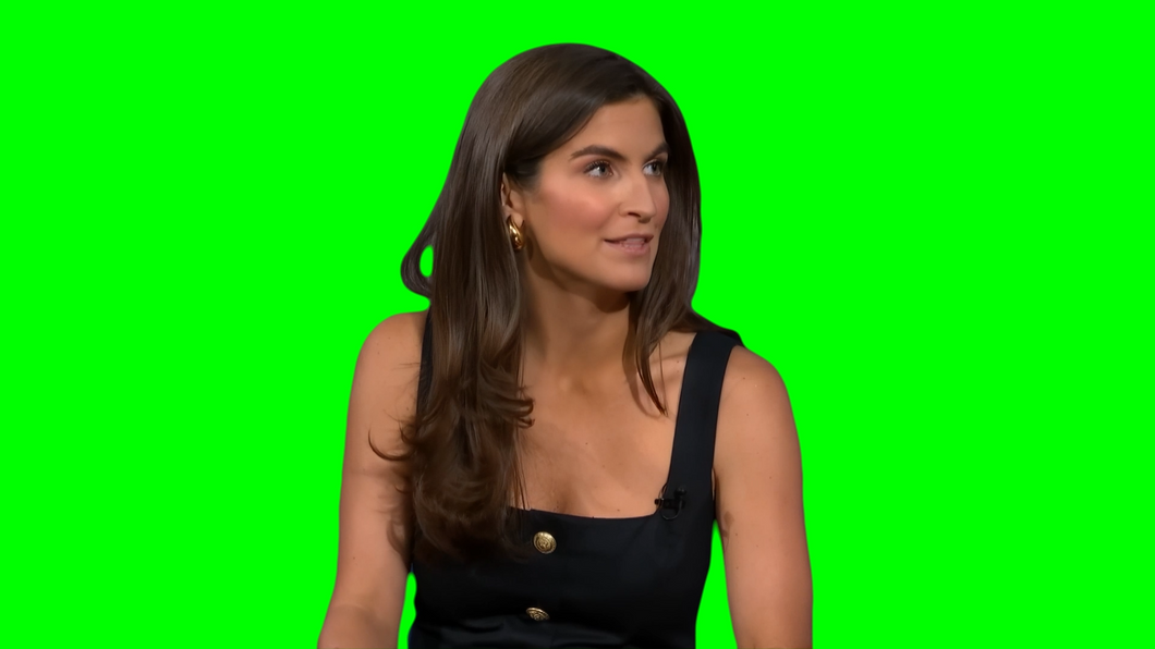 Kaitlan Collins speaking on Donald Trump meme (Green Screen)