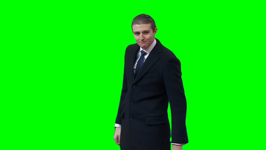 Barron Trump at the Inaugural Campaign meme (Green Screen)