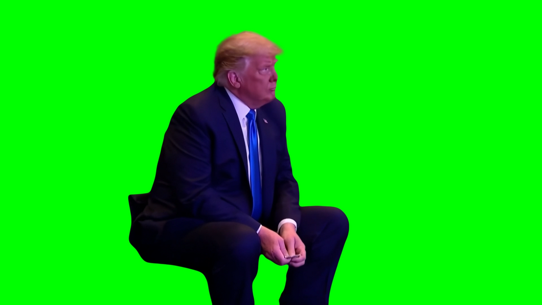 Donald Trump Counting Money meme (Green Screen)