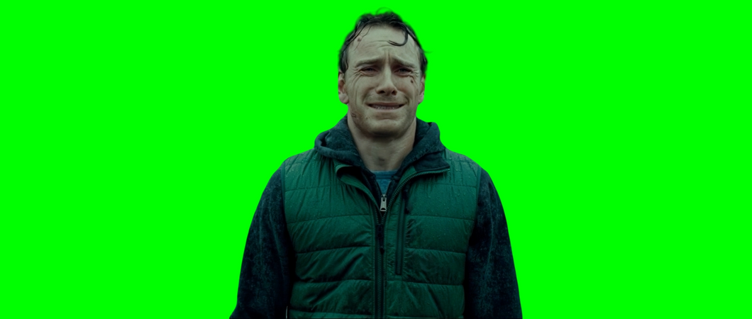 Michael Fassbender crying in Rain meme - Shame  (Green Screen)