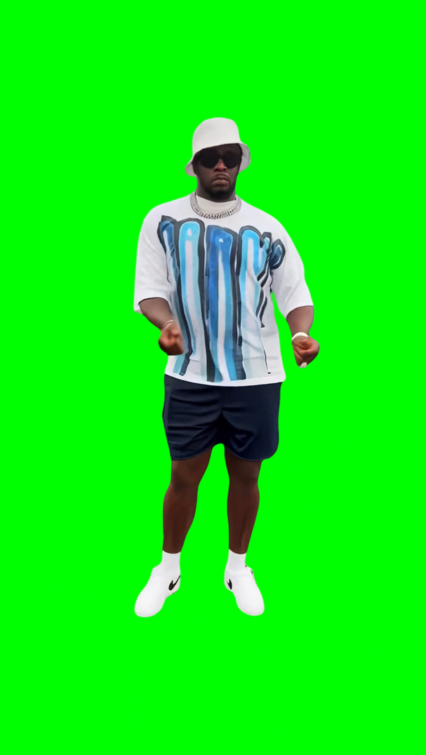 Diddy Dancing in front of Private Jet meme  (Green Screen)