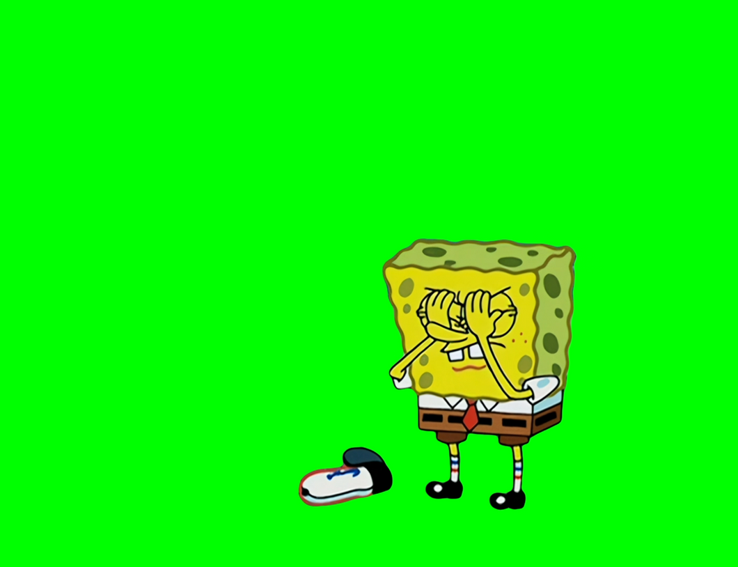 SpongeBob saying JUST GET OUT OF HERE YOU STUPID DUMB ANIMAL! meme V2 (Green Screen)