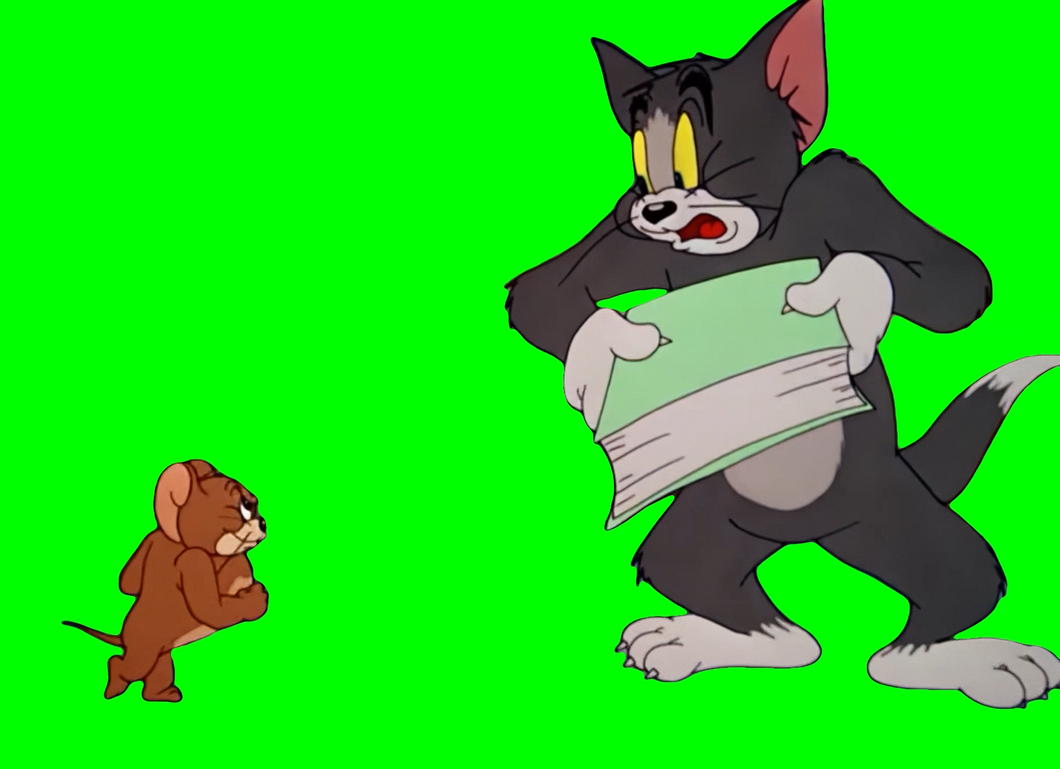 Tom vs Muscle Jerry meme (Green Screen)