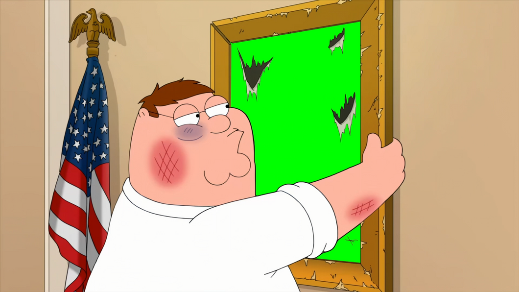 Peter Griffin Kissing Barack Obama Portrait meme - Family Guy (Green Screen)