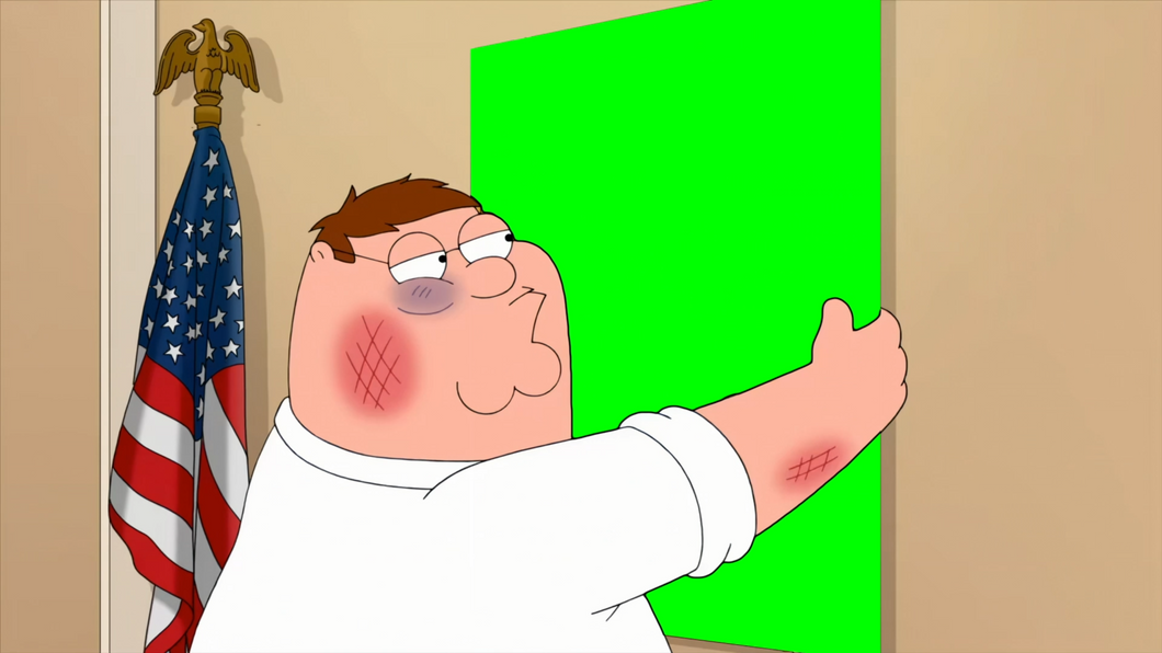 Peter Griffin Kissing Barack Obama Portrait meme V2 - Family Guy (Green Screen)