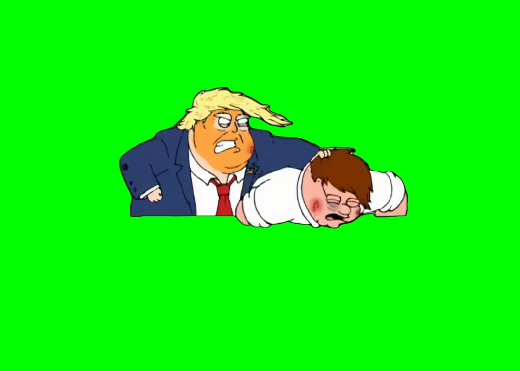 Donald Trump smashing Peter Griffin's head meme V2 - Family Guy (Green Screen)