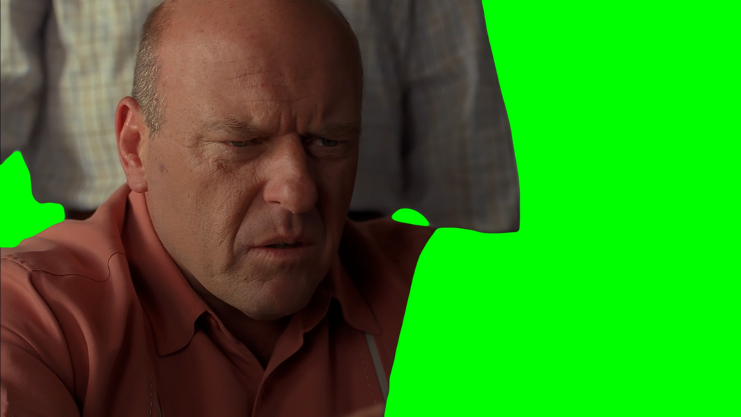 Hank Schrader on the Computer meme V2 - Breaking Bad (Green Screen)