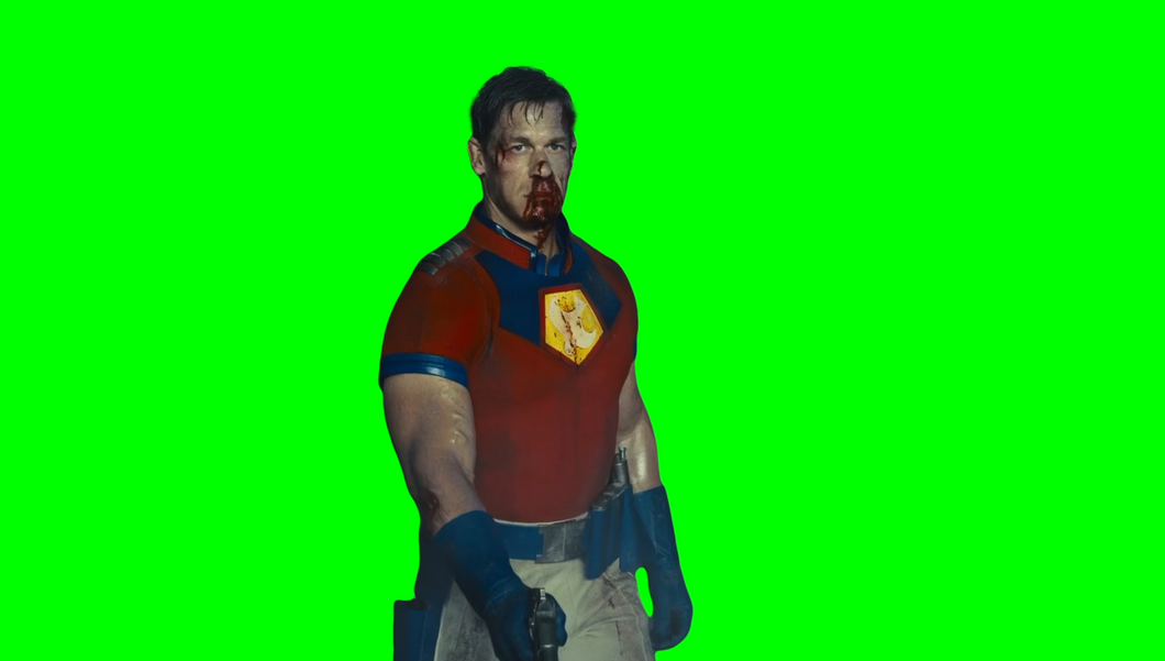 Bloodsport and Peacemaker Staredown meme - The Suicide Squad (Green Screen)