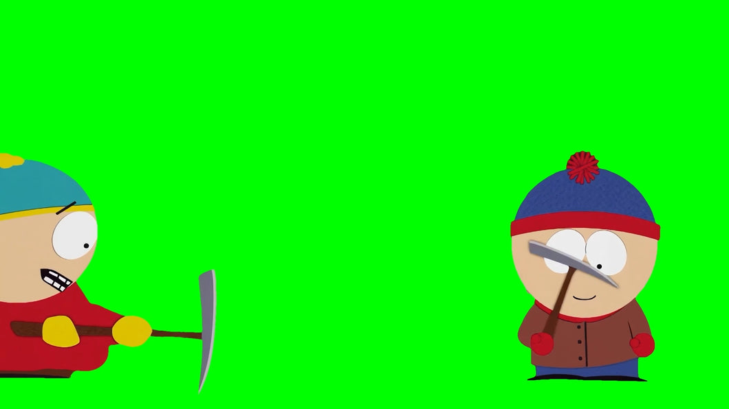 Cartman Singing While Mining meme - South Park (Green Screen)
