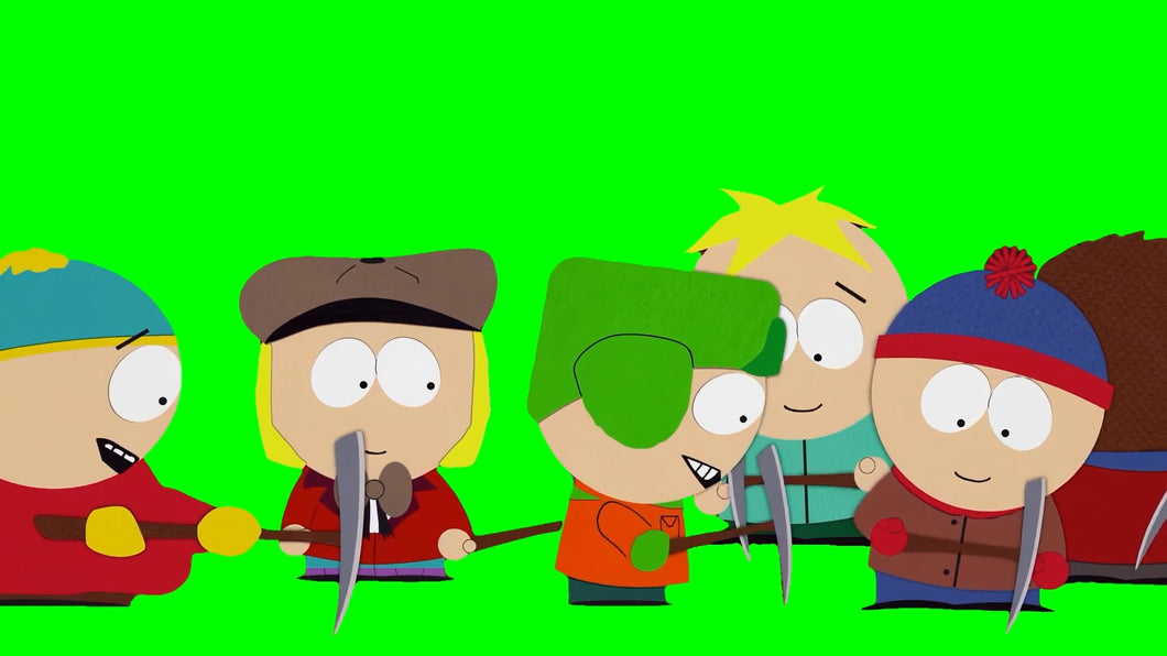 Cartman Singing While Mining meme V2  - South Park (Green Screen)