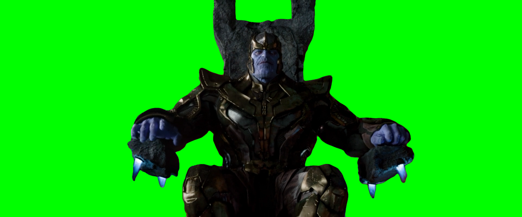 Thanos sitting on his Throne meme V2 - Guardians of the Galaxy (Green Screen)