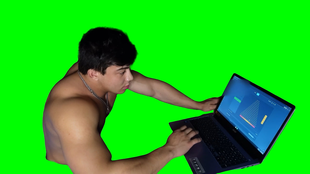 Togi Throwing his Laptop meme V2 (Green Screen)