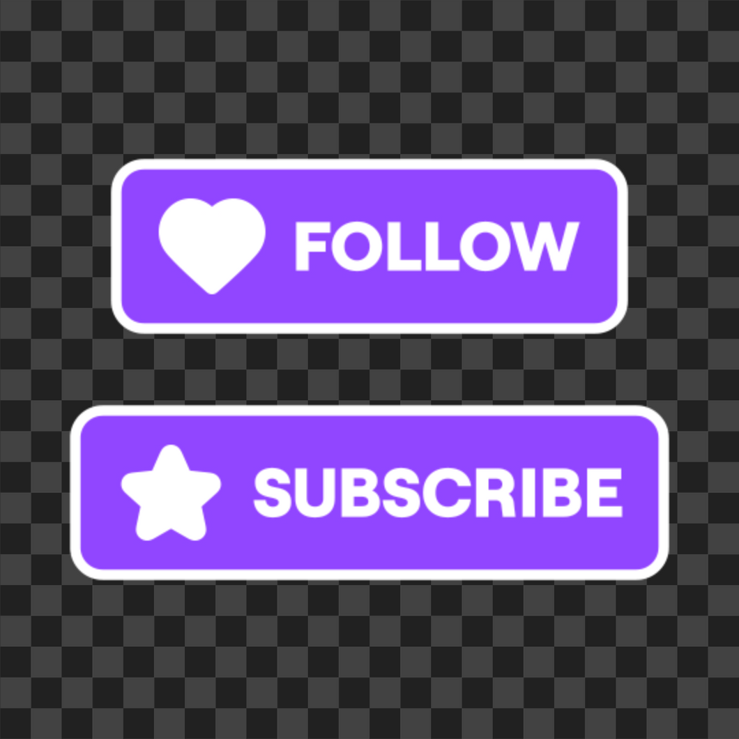 Animated Twitch Follow and Subscribe Button Overlay