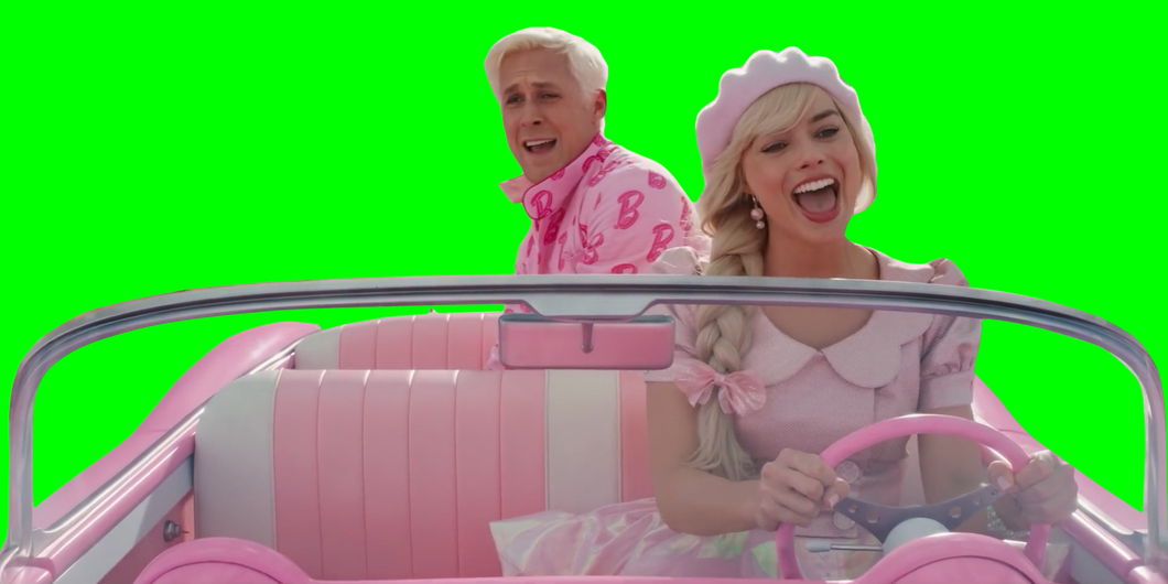 Barbie and Ken singing in the car - Barbie 2023 movie (Green Screen)