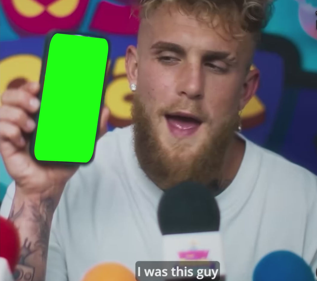 I Was This Guy - Jake Paul holding phone (Green Screen)