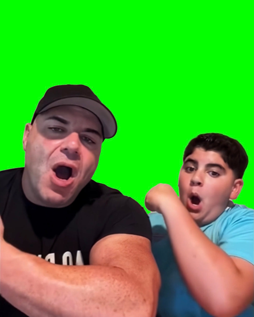 He Gets 5 Big BOOMS meme - A.J. and Big Justice (Green Screen)