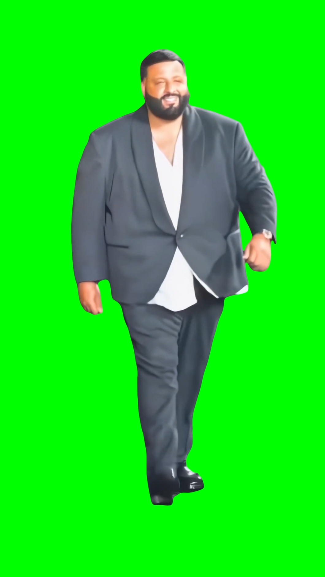 DJ Khaled walking like a model on a Hugo Boss fashion show runway (Green Screen)