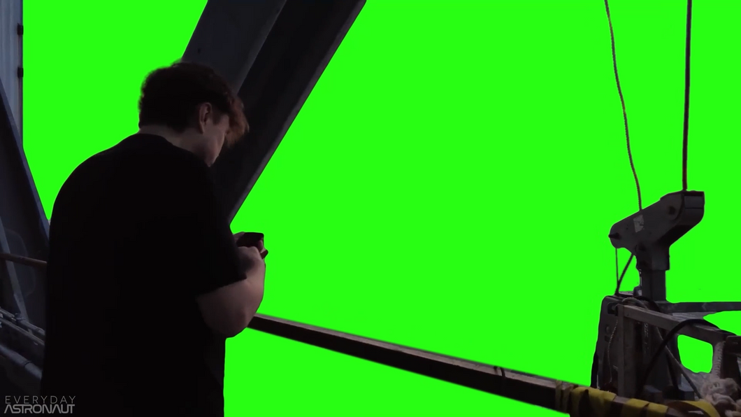Elon Musk Takes a Photo at the SpaceX Tower (Green Screen)