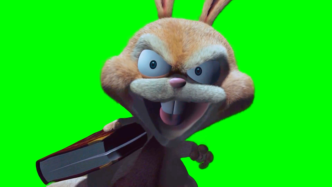 Evil Bunny Rabbit Laughing - Hoodwinked (Green Screen)