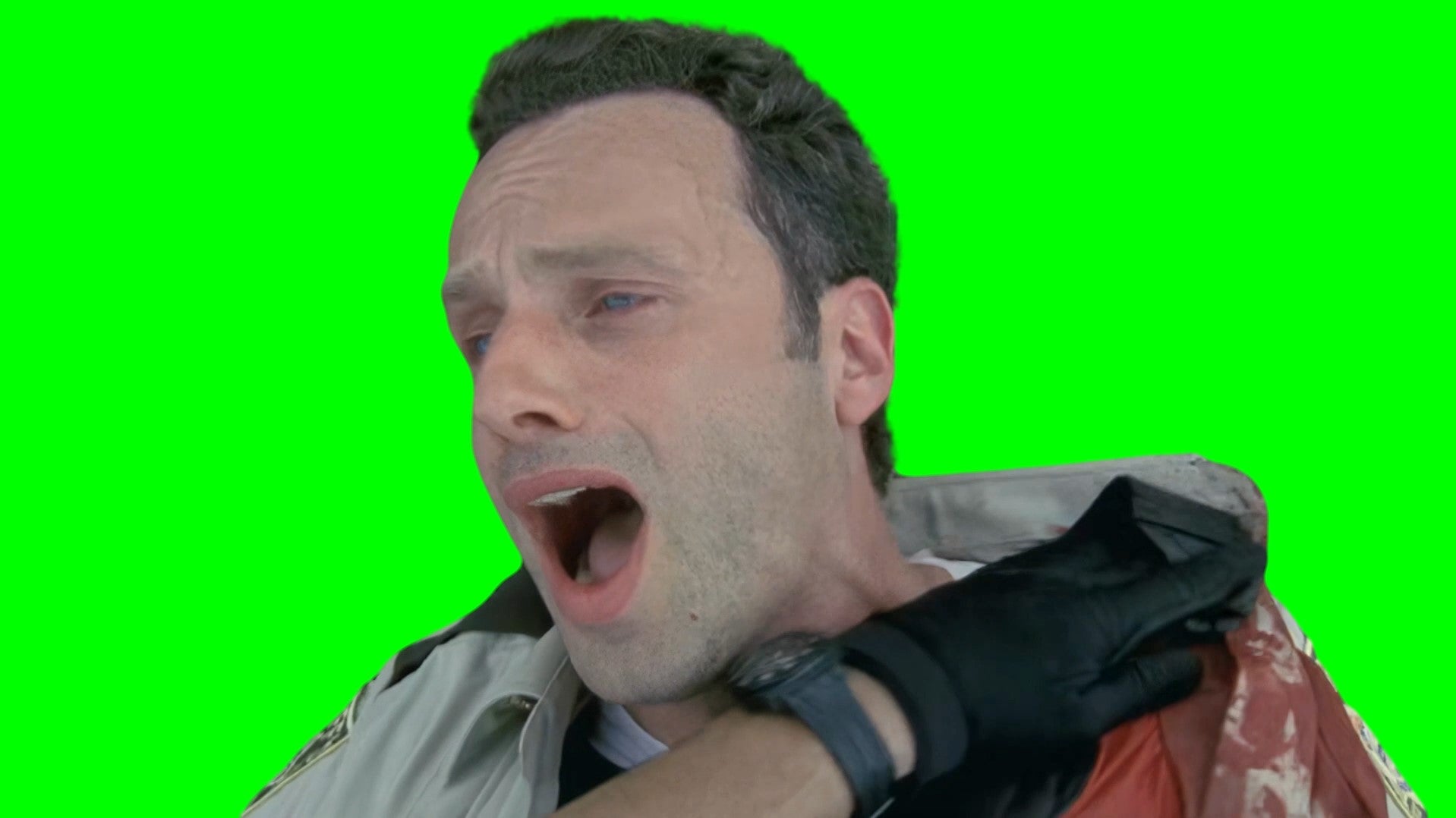 Rick Grimes bleeding out - The Walking Dead (Green Screen)