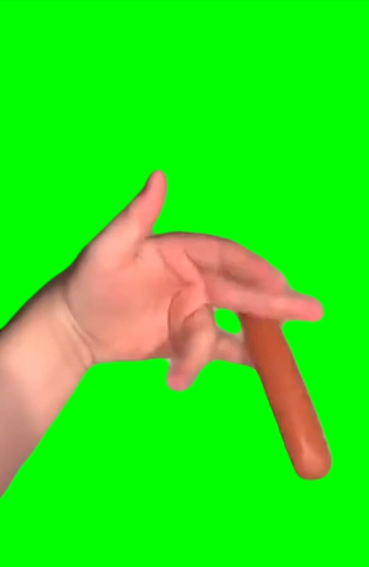 Spinning Sausage Hand Trick (Green Screen)