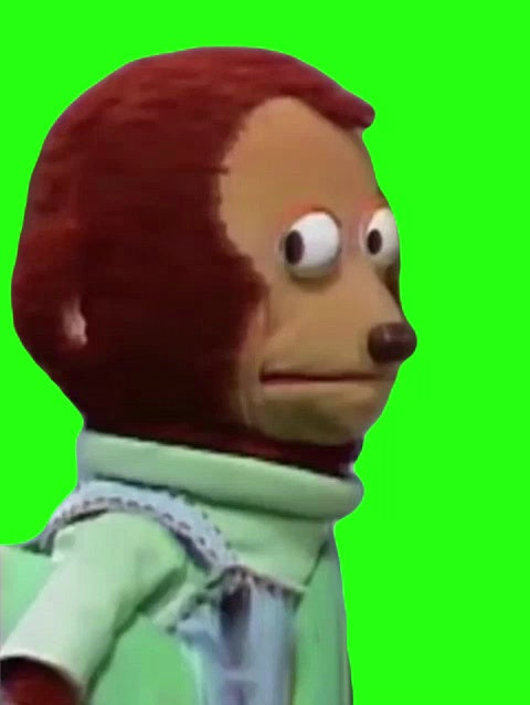 Pedro Monkey Puppet - Awkward Look Meme (Green Screen)