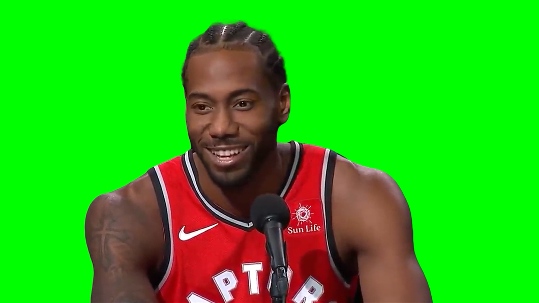Kawhi Leonard Laugh NBA Meme (Green Screen)