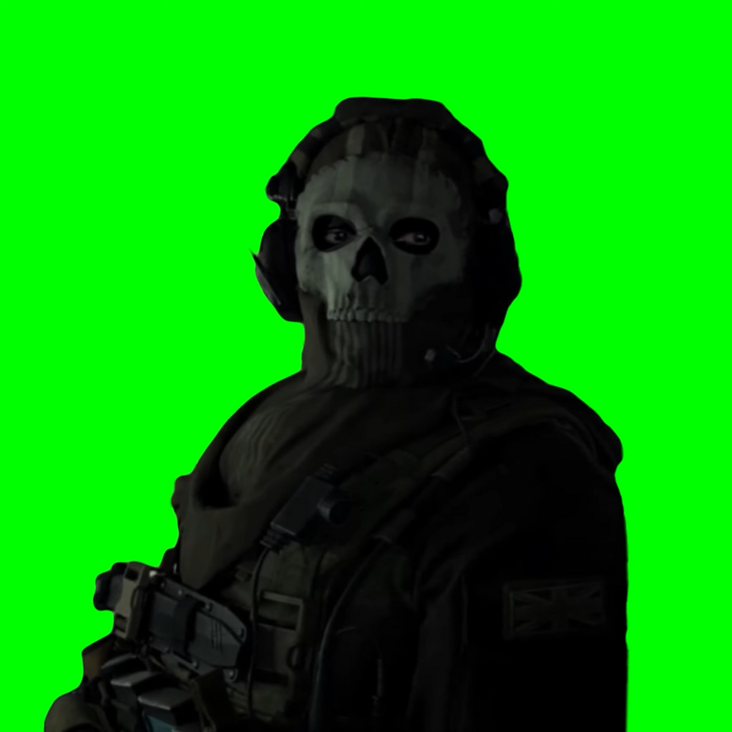 MW2 - Sad Ghost Staring Meme (Green Screen)