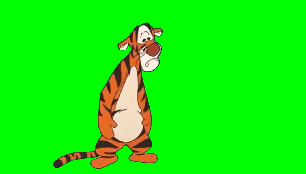 Sad Tiger Walking Away Meme Scene (Green Screen)