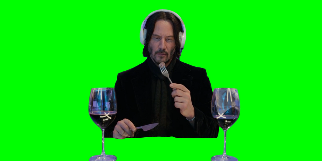 Keanu Reeves Crying While Eating (Green Screen)