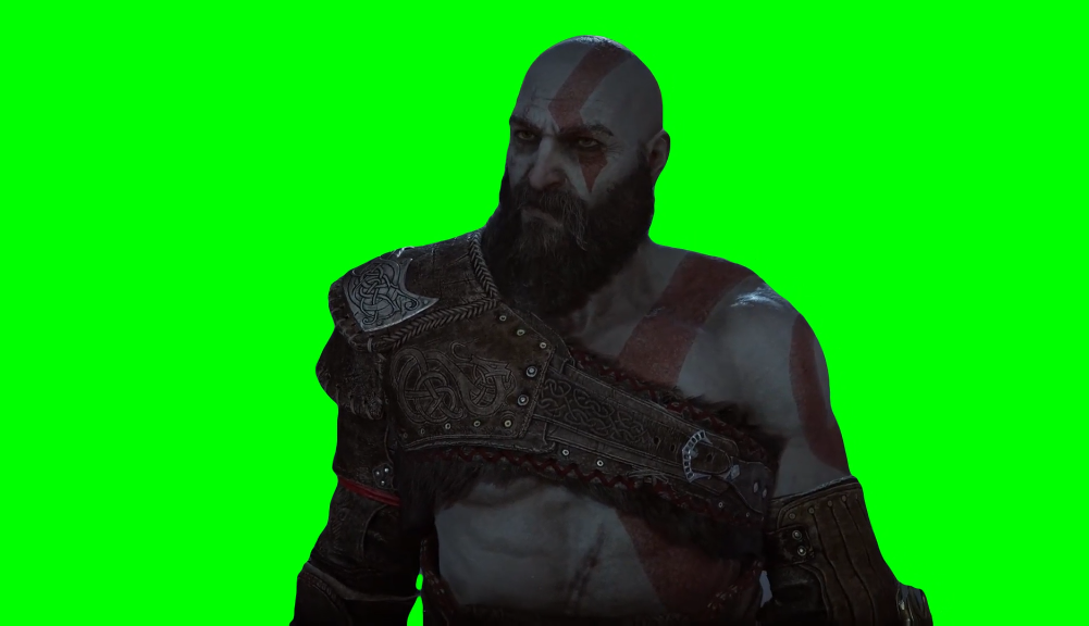 Kratos Smiles for the First Time (Green Screen)