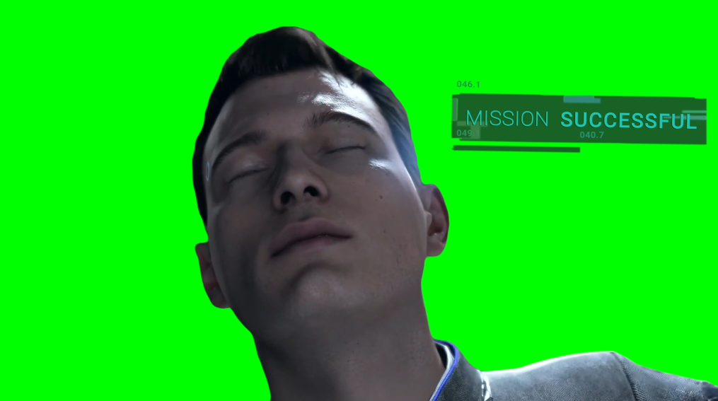 Connor falling sacrificing himself to rescue Emma - Detroit Become Human (Green Screen)