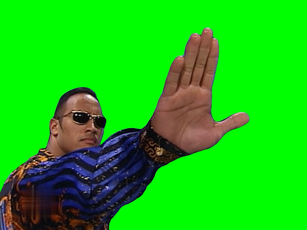 The Rock Talk To The Hand Meme (Green Screen)