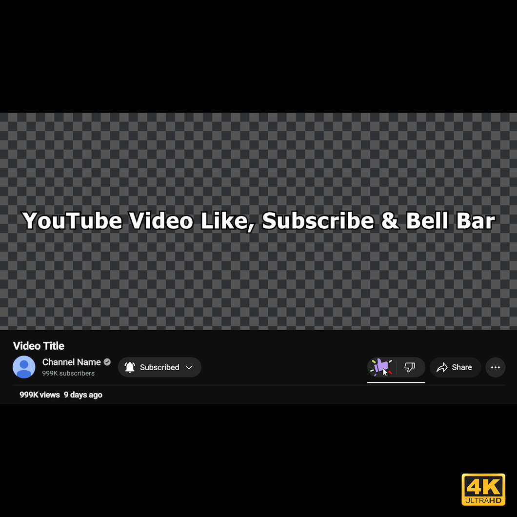 YouTube Video Like, Subscribe & Bell Bar