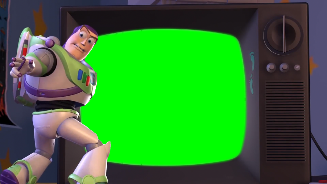 Toy Story Chicken Cosplay TV Screen (Green Screen)