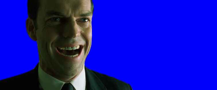 Agent Smith Evil Laugh (Blue Screen)