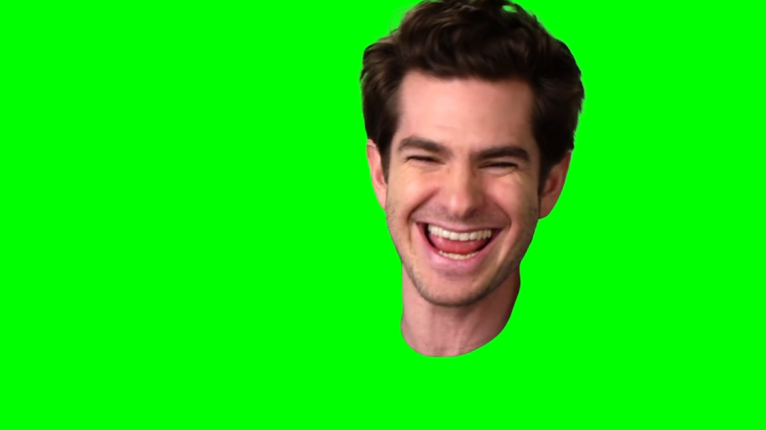 Andrew Garfield Laugh - head only (Green Screen)
