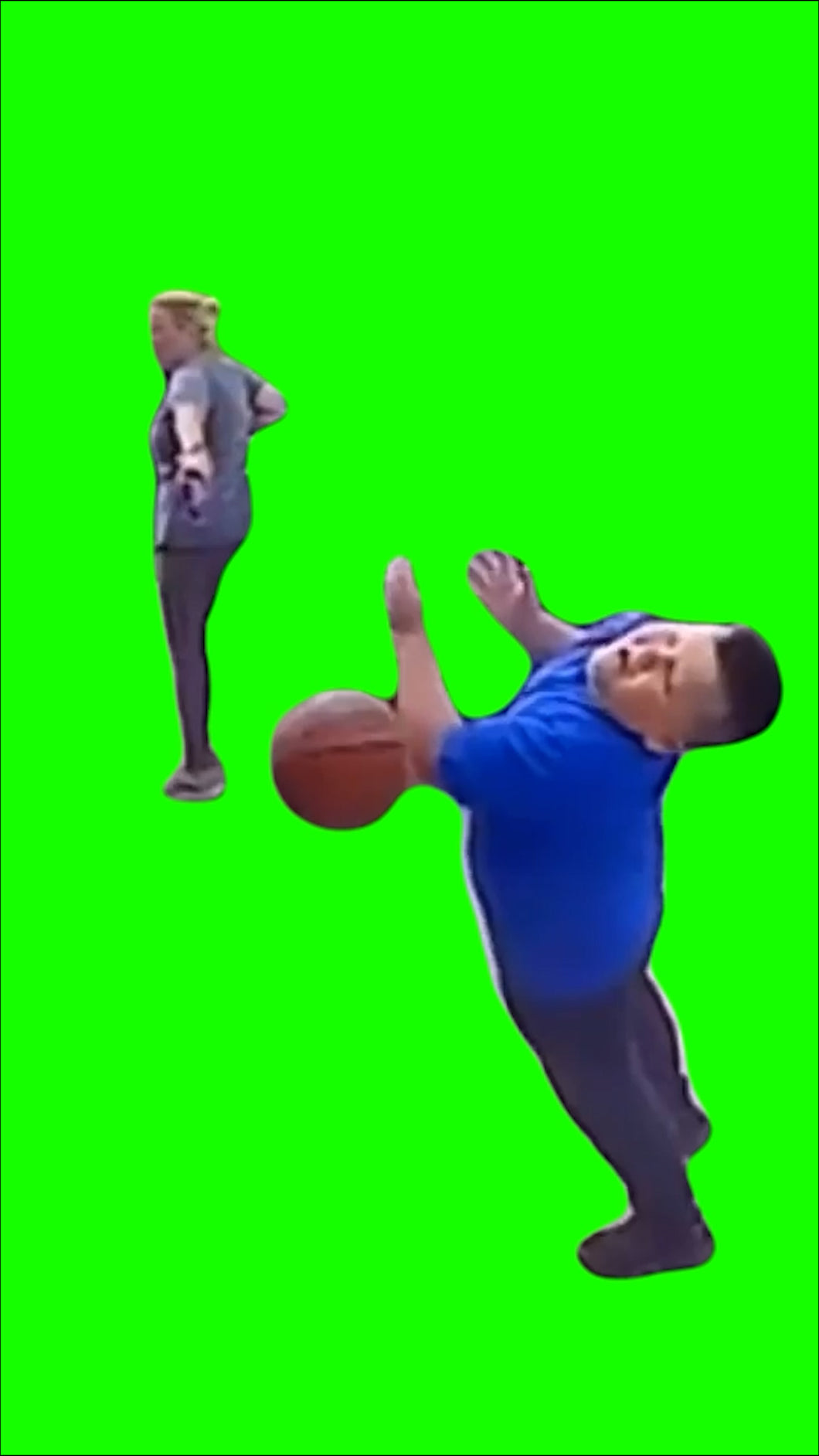 Dad Throws Basketball at Kid Fail (Green Screen)