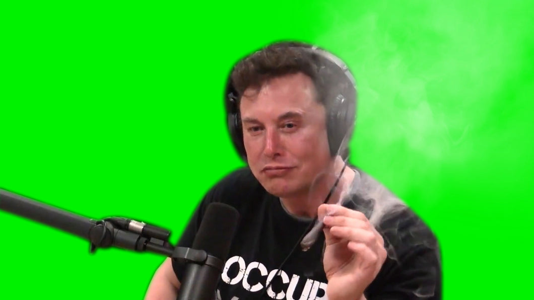 Elon Musk Sm*king on Joe Rogan Podcast (Green Screen)