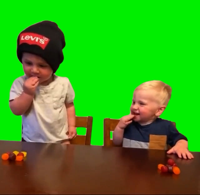Kids Eating Candy (Green Screen)
