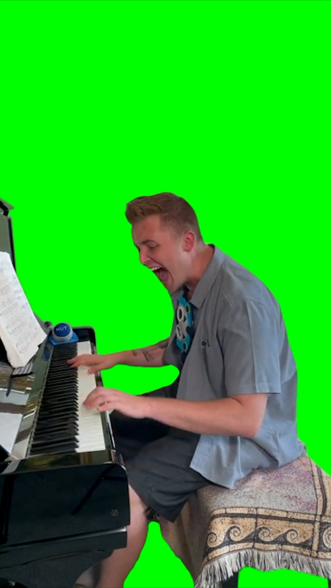 Guy Screaming Cocomelon (Green Screen)