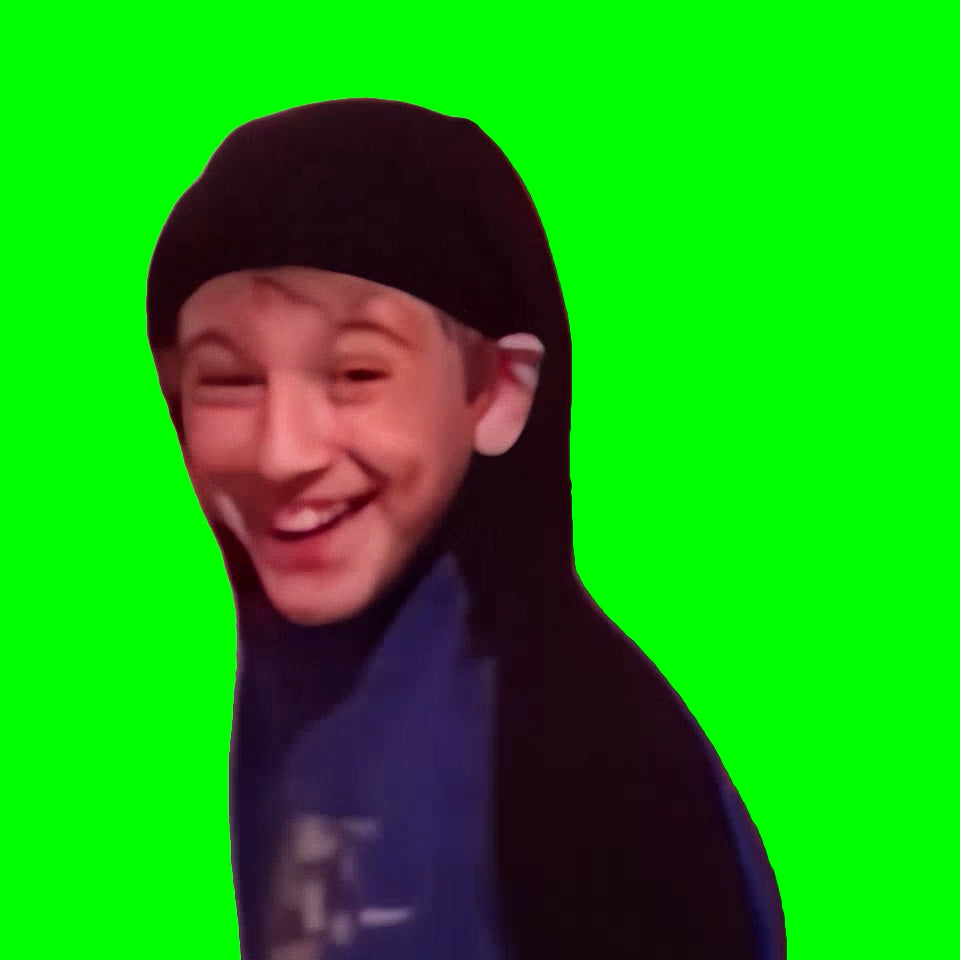 Sweatshirt Ear Kid Meme (Green Screen)