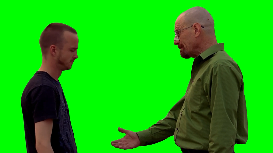 Breaking Bad Handshake Walter White and Jesse Pinkman (Green Screen)