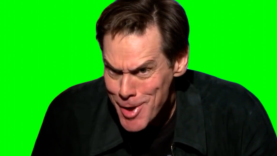 Jim Carrey Grinch Face Meme (Green Screen)